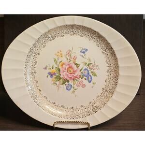 Vintage 1936-1956 Cronin China Co Minerva OH 11.25” Oval Serving Platter